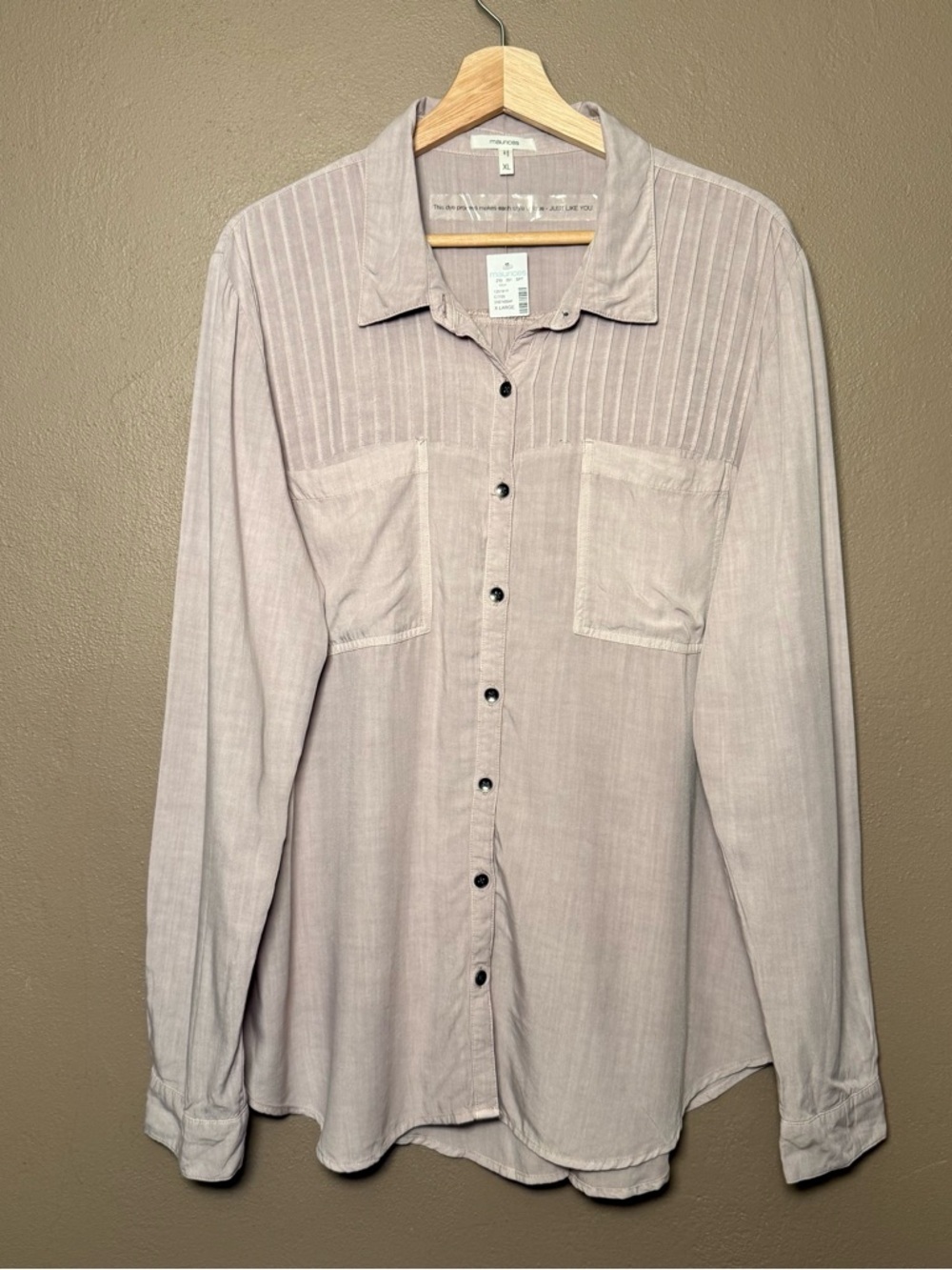 Maurice's Utility Relaxed Button Down Shirt Dusty Pink Women's Size XL Feminine